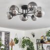 Chehalis Ceiling Light - glass 12 cm, 15 cm clear, Smoke-coloured, 6-light sources