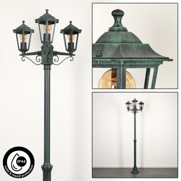 Loria Lamp Post green, black, 3-light sources