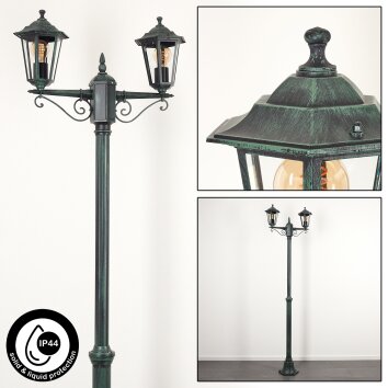 Loria Lamp Post green, black, 2-light sources
