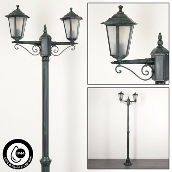 Loria Lamp Post green, black, 2-light sources