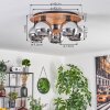 Koyoto Ceiling Light - glass 15 cm Ecru, black, 5-light sources