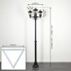 Loria Lamp Post black, 3-light sources