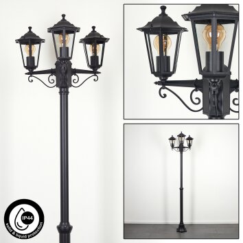 Loria Lamp Post black, 3-light sources
