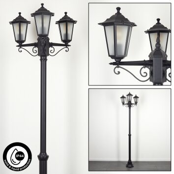 Loria Lamp Post black, 3-light sources