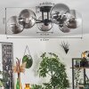 Chehalis Ceiling Light - glass 15 cm clear, Smoke-coloured, 6-light sources