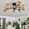Chehalis Ceiling Light - glass 12 cm, 15 cm Amber, clear, 6-light sources