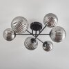 Chehalis Ceiling Light - glass 12 cm, 15 cm Smoke-coloured, 6-light sources