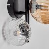 Chehalis Wall Light - glass 10 cm, 12 cm Amber, clear, Smoke-coloured, 3-light sources