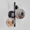 Chehalis Wall Light - glass 10 cm, 12 cm Amber, clear, Smoke-coloured, 3-light sources
