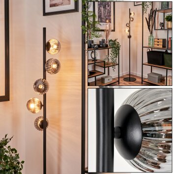 Remaisnil Floor Lamp - glass 10 cm Smoke-coloured, 5-light sources