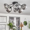 Chehalis Ceiling Light - glass 12 cm, 15 cm clear, Smoke-coloured, 6-light sources