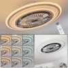 Terradura ceiling fan LED chrome, white, 1-light source, Remote control