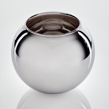 Glass lampshade Koyoto replacement glass 15 cm chrome, Smoke-coloured