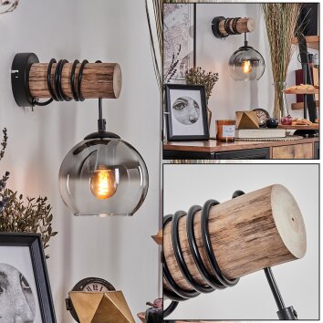 Koyoto Wall Light - glass 15 cm Ecru, black, 1-light source