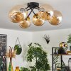 Chehalis Ceiling Light - glass 15 cm gold, black, 6-light sources