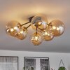 Chehalis Ceiling Light - glass 15 cm gold, black, 6-light sources