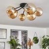 Chehalis Ceiling Light - glass 12 cm, 15 cm gold, black, 6-light sources