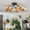 Chehalis Ceiling Light - glass 12 cm, 15 cm gold, black, 6-light sources
