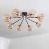 Chehalis Ceiling Light - glass 15 cm gold, black, 8-light sources