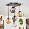 Gastor Ceiling Light - glass 15 cm Amber, clear, Smoke-coloured, 5-light sources
