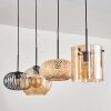 Ripoll Pendant Light - glass 25 cm, 20cm Amber, Ecru, black, 4-light sources
