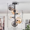 Gastor Ceiling Light - glass 15 cm Amber, clear, Smoke-coloured, 6-light sources