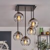 Koyoto Ceiling Light - glass 15 cm clear, Smoke-coloured, 5-light sources