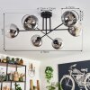 Koyoto Ceiling Light - glass 15 cm chrome, clear, 6-light sources
