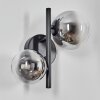 Chehalis Wall Light - glass 10 cm, 12 cm black, 2-light sources