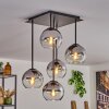 Koyoto Ceiling Light - glass 15 cm chrome, clear, 5-light sources