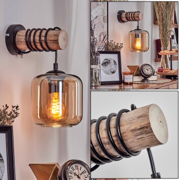 Lauden Wall Light - glass 15 cm Ecru, black, 1-light source