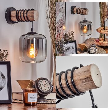 Lauden Wall Light - glass 15 cm Ecru, black, 1-light source