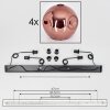 Ripoll Pendant Light - glass 25 cm coppery, 4-light sources