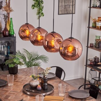 Ripoll Pendant Light - glass 25 cm coppery, 4-light sources