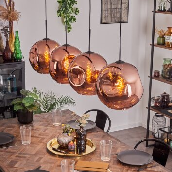 Ripoll Pendant Light - glass 30 cm coppery, 4-light sources