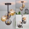 Chehalis Ceiling Light - glass 12 cm Amber, Smoke-coloured, 4-light sources