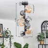 Chehalis Ceiling Light - glass 10 cm, 12 cm, 15 cm Amber, clear, Smoke-coloured, 8-light sources