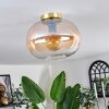 Apedo Ceiling Light - glass 30 cm gold, black, 1-light source