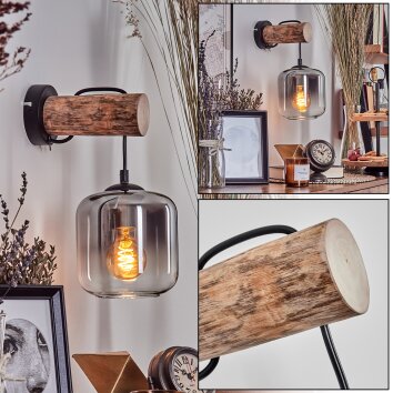 Lauden Wall Light - glass 15 cm Ecru, black, 1-light source