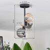 Chehalis Ceiling Light - glass 12 cm Amber, clear, Smoke-coloured, 4-light sources