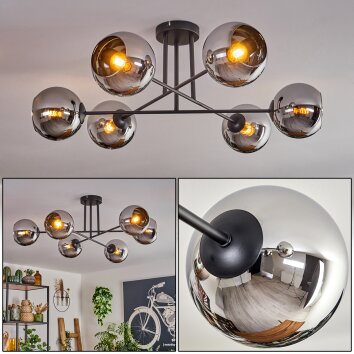 Koyoto Ceiling Light - glass 15 cm chrome, 6-light sources