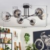 Koyoto Ceiling Light - glass 15 cm clear, Smoke-coloured, 6-light sources