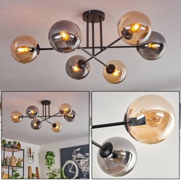 Gastor Ceiling Light - glass 15 cm Amber, Smoke-coloured, 6-light sources