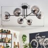 Gastor Ceiling Light - glass 15 cm clear, Smoke-coloured, 6-light sources