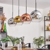 Ripoll Pendant Light - glass 25 cm chrome, gold, clear, coppery, Smoke-coloured, 4-light sources