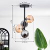 Chehalis Ceiling Light - glass 10 cm Amber, Smoke-coloured, 4-light sources