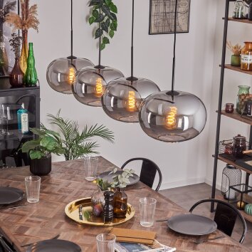 Apedo Pendant Light - glass 30 cm Smoke-coloured, 4-light sources