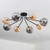 Chehalis Ceiling Light - glass 12 cm, 15 cm gold, black, 8-light sources
