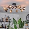 Chehalis Ceiling Light - glass 12 cm gold, black, 8-light sources