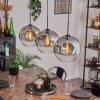 Ripoll Pendant Light - glass 30 cm clear, Smoke-coloured, 3-light sources